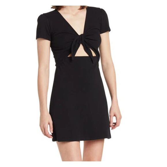 New ~ ABOUND Nordstrom ~ Tie Front Rib Knit Mini Dress Size S ORGANIC Cotton - Picture 2 of 8